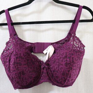 Victoria’s Secret Body by Victoria Plum Lace Lined Demi Bra 38DD Push-Up